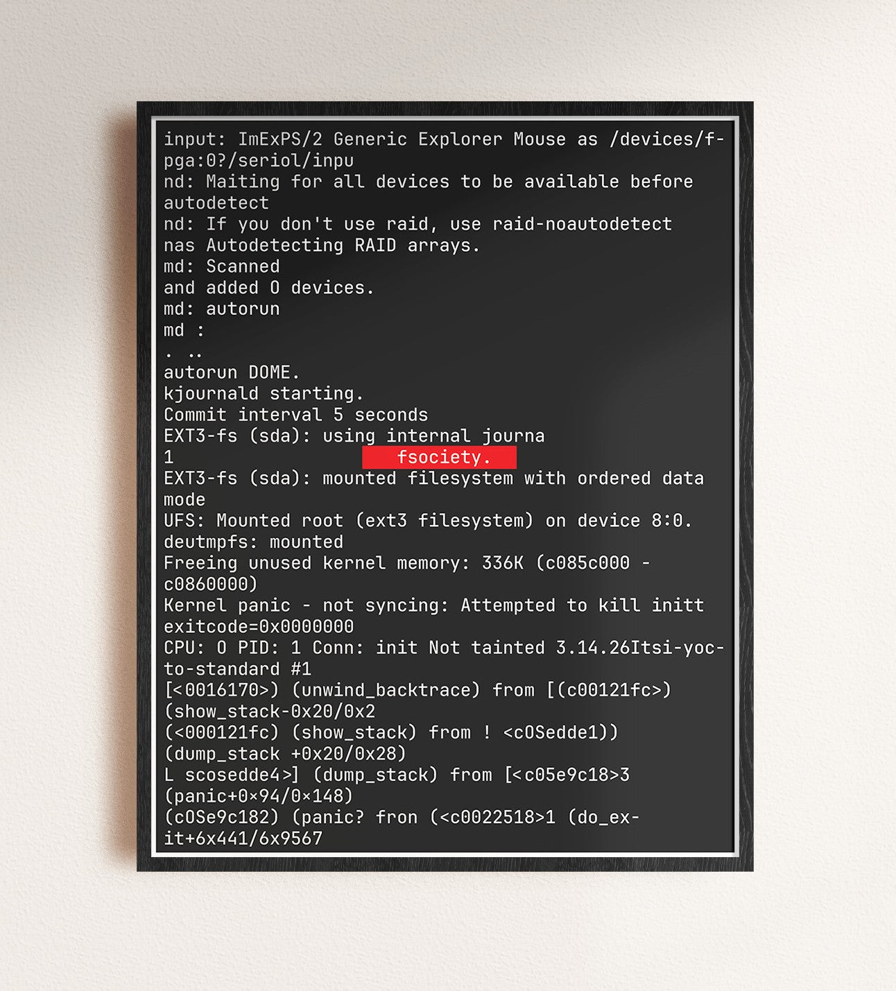 mr. robot tv show wall art, framed