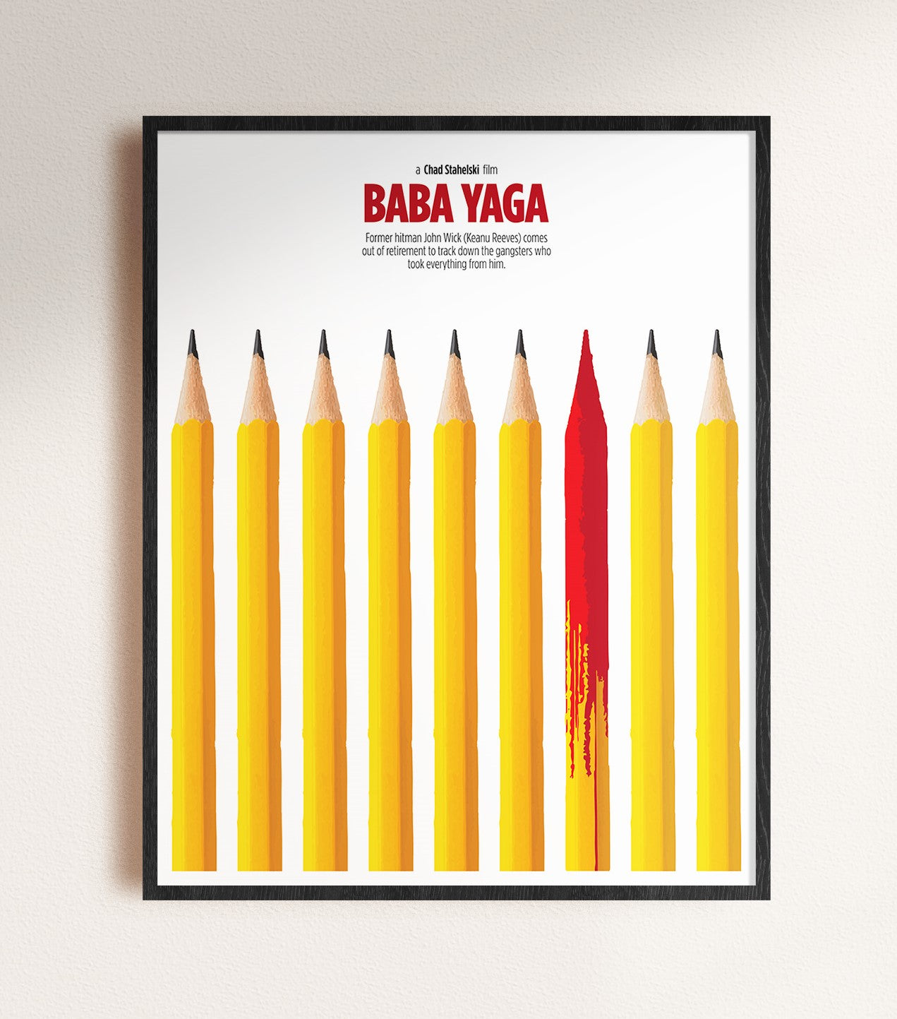 john wick movie wall art, framed