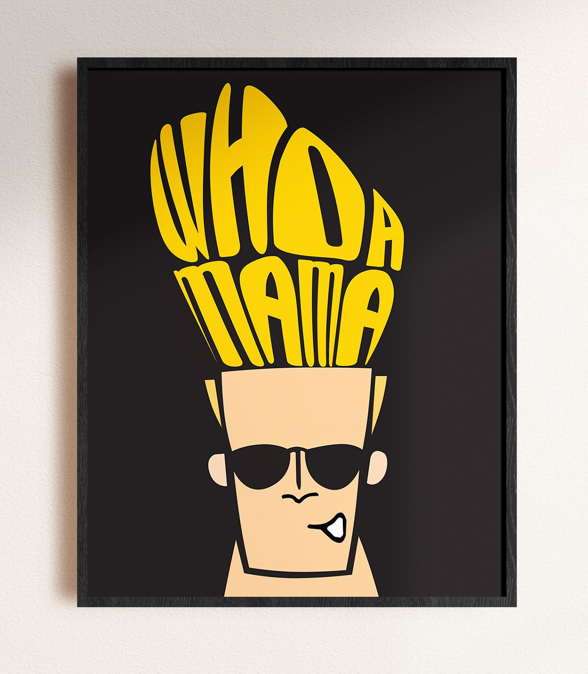 johnny bravo wall art, framed
